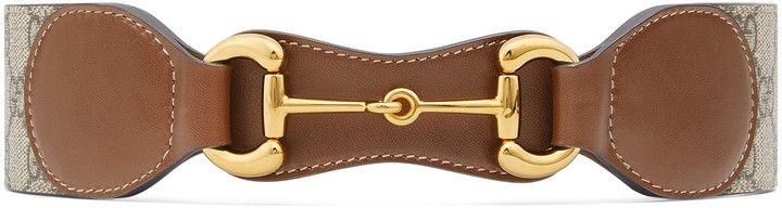 GG Supreme Horsebit Canvas & Leather Belt