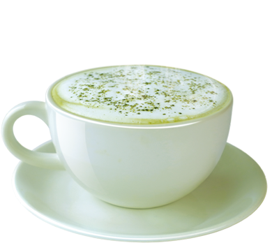 hot green tea latte