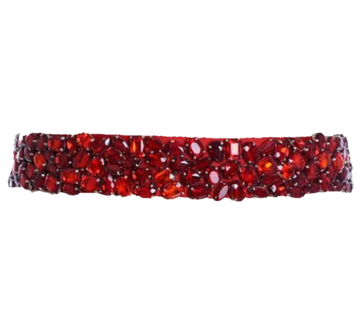 red embellished belt