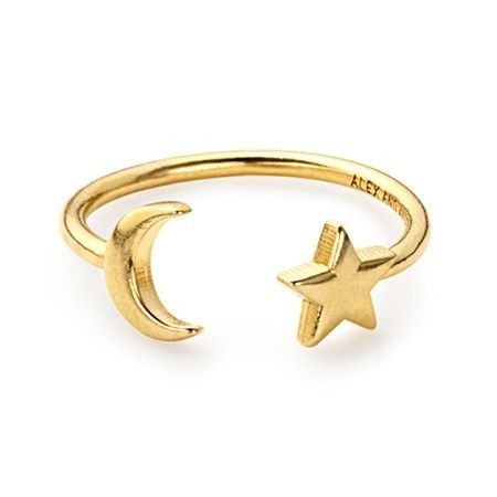 moon and star gold ring