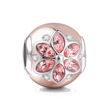 Lucky Flower Charm Rose Gold Plated Silver - Color