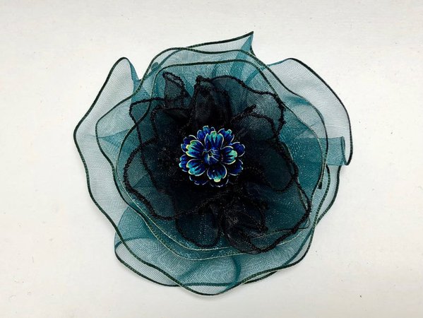 Teal Magnetic Brooch Magnetic Jewelry Fabric Flower Pin | Etsy