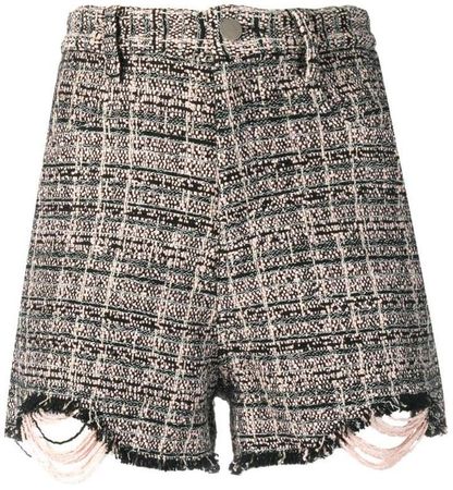 fitted tweed shorts