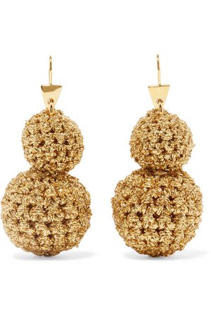 Lucy Folk | Rock Formation gold-plated and Lurex earrings | NET-A-PORTER.COM