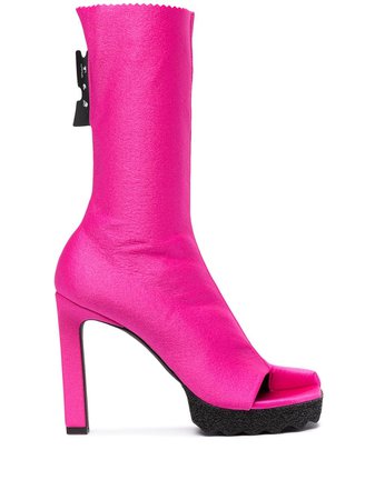Shop pink Off-White sponge open-toe high-heel boots with Express Delivery - Farfetch