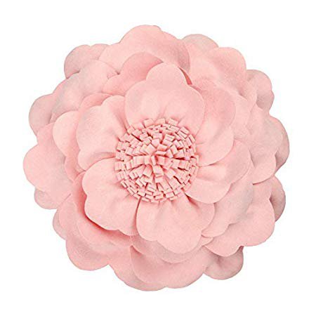 JWH 3D Peony Flower Accent Pillow Handmade Cushion Decorative Pillowcase with Pillow Insert Solid Suede Sham Home Bed Living Room Decor Girl Gift 14 Inch Pink: Home & Kitchen