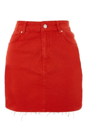 Red Jean Skirt