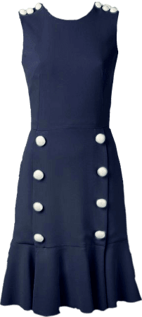 White Button Day Dress (Heavenscent Edit) Navy blue