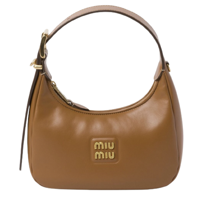Miu Miu logo plaque leather shoulder bag