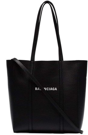 black everyday XS leather tote