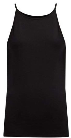 Liana Cotton Blend Tank Top - Womens - Black