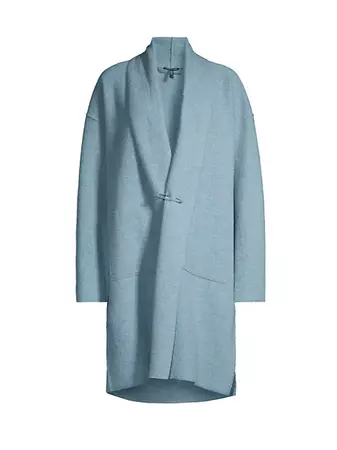 Shop Eileen Fisher Shawl Wool Knee-Length Coat | Saks Fifth Avenue