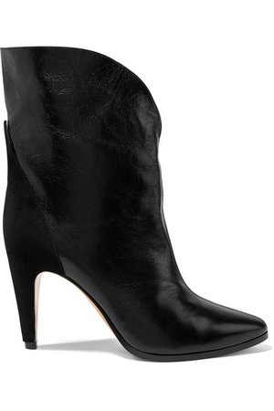 Givenchy | GV3 suede-trimmed textured-leather ankle boots | NET-A-PORTER.COM