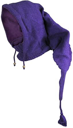 Gheri Woolen Fleece Lined Pixie Pointed Long Snood Hood Neckwarmer Wizard Hat Purple : Amazon.co.uk: Clothing