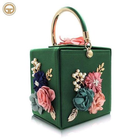 Glamourgalleria - Floral Box Clutch Purse – Glamour Galleria