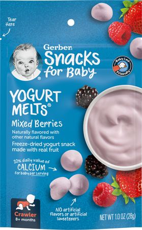 Gerber Snacks for Baby Yogurt Melts, Mixed Berries, 1 oz Bag - Walmart.com