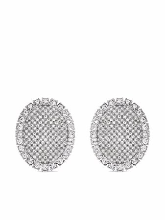 Balenciaga crystal-embellished oval earrings - FARFETCH