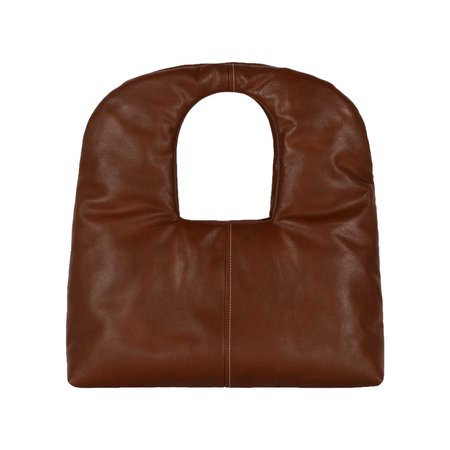 brown leather cushion bag