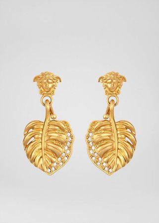 Versace Crystal Medusa Jungle Drop Earrings for Women | Official Website