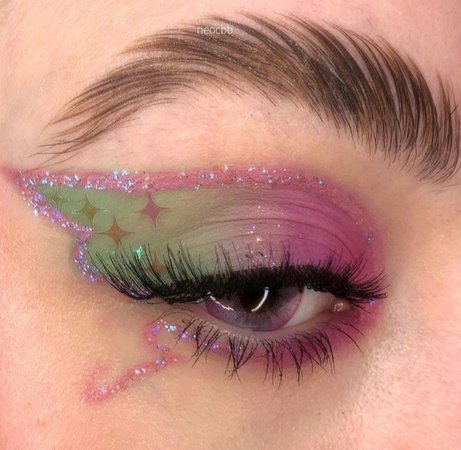 fairy makeup pink and green