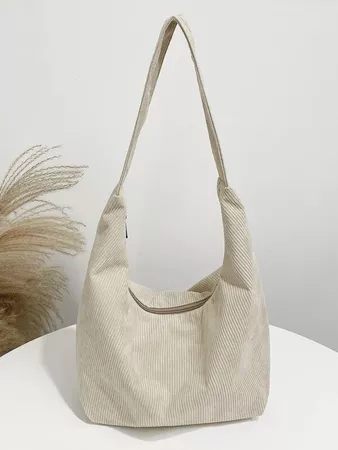 Minimalist Corduroy Shoulder Bag | SHEIN USA