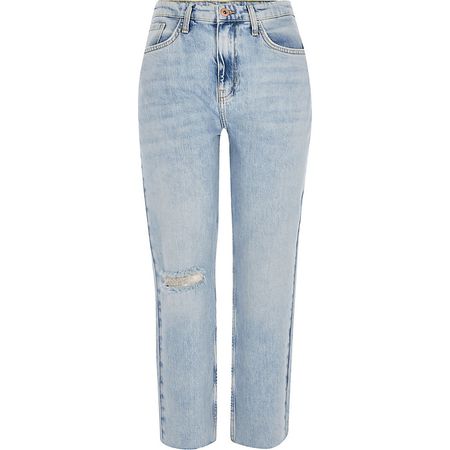 Light blue straight jeans | River Island