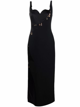 Versace charm-detail Long Dress - Farfetch