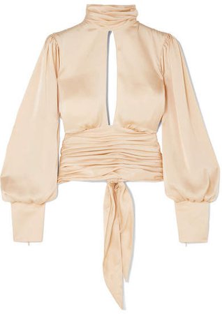 Orseund Iris - Night Out Ruched Satin Blouse - Cream