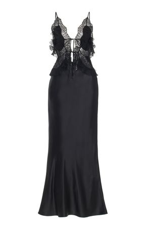 Alexander Wang Lace-Trimmed Silk Midi Dress