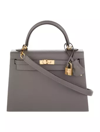Hermès Kelly 25 Epsom Sellier 25 - Grey Handle Bags, Handbags - HER482905 | The RealReal