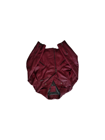wine red leather biker jacket
