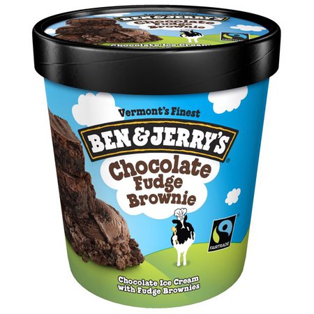 Ben & Jerry's Chocolate Fudge Brownie Chocolate Ice Cream Pint 16 oz - Walmart.com