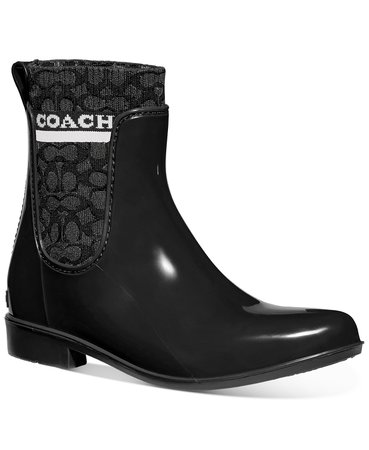COACH Women's Rivington Rain Boots & Reviews - Boots - Shoes - Macy's black