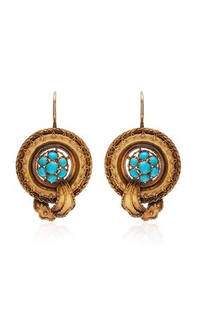 Victorian 14k Gold Turquoise Earrings By Kentshire | Moda Operandi