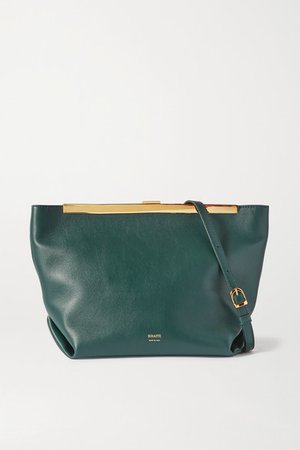 Augusta Envelope Pleat Leather Shoulder Bag - Green