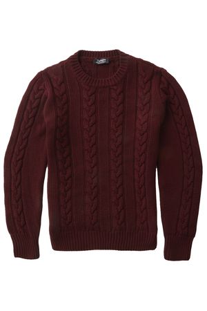 Alfredo Burgundy Merino Wool Cable-Knit Sweater - Barbanera