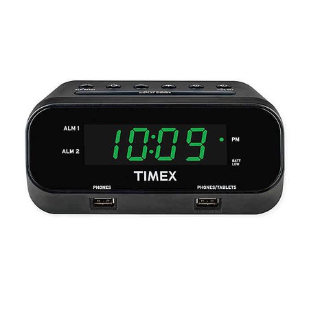 Timex® RediSet Dual Alarm Clock with Dual USB Charging Ports | Bed Bath & Beyond