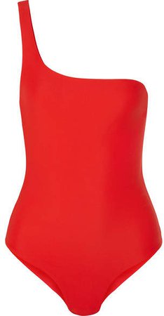Apex One-shoulder Swimsuit - Tomato red