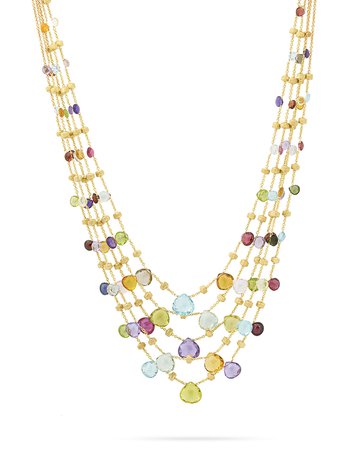 Marco Bicego Paradise Five-Strand Mixed-Stone Necklace, 16.5" | Neiman Marcus