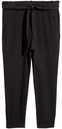 H&M+ Pants with Tie Belt - Black