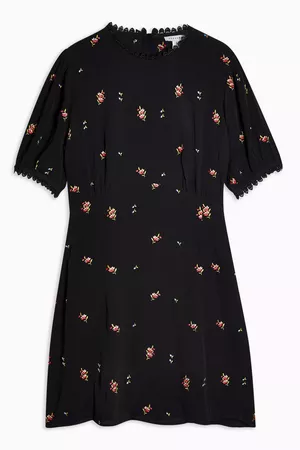 Embroidered Floral Mini Dress | Topshop