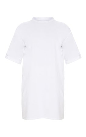 White Oversized Boyfriend T Shirt Dress | PrettyLittleThing CA