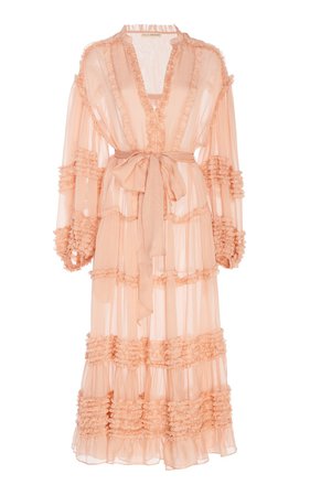 Althea Ruffled Silk-Chiffon Midi Dress by Ulla Johnson | Moda Operandi