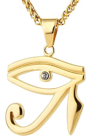 Amazon.com: Blue Eye of Horus Egypt Protection Pendant Necklace Womens Silver 18K Gold Plated Horus Eye of Ra Necklace for Girls Ancient Egyptian Symbol Amulet Jewelry Gift for Mom Wife Grandma FP0011Y: Clothing