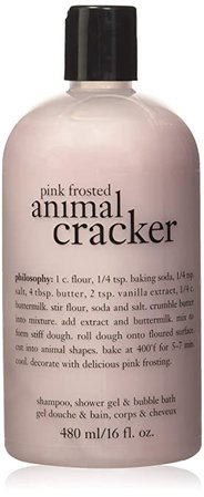 Amazon.com: philosophy Pink Frosted Animal Cracker Shampoo, Shower Gel and Bubble Bath, 16 oz: Premium Beauty