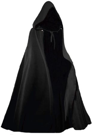 Medieval Hooded Cloak/Cape - Black
