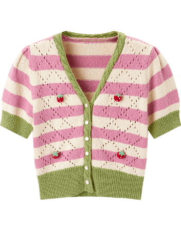 Strawberry Knitted Short Sleeve Cardigans – www.ledin.net