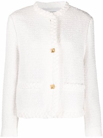 Valentino Cropped Tweed Jacket - Farfetch