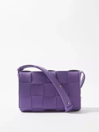 Purple Cassette Intrecciato leather cross-body bag | Bottega Veneta | MATCHESFASHION US