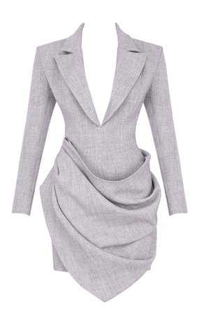 Clothing : Jackets : 'Mari' Drape Front Blazer Dress